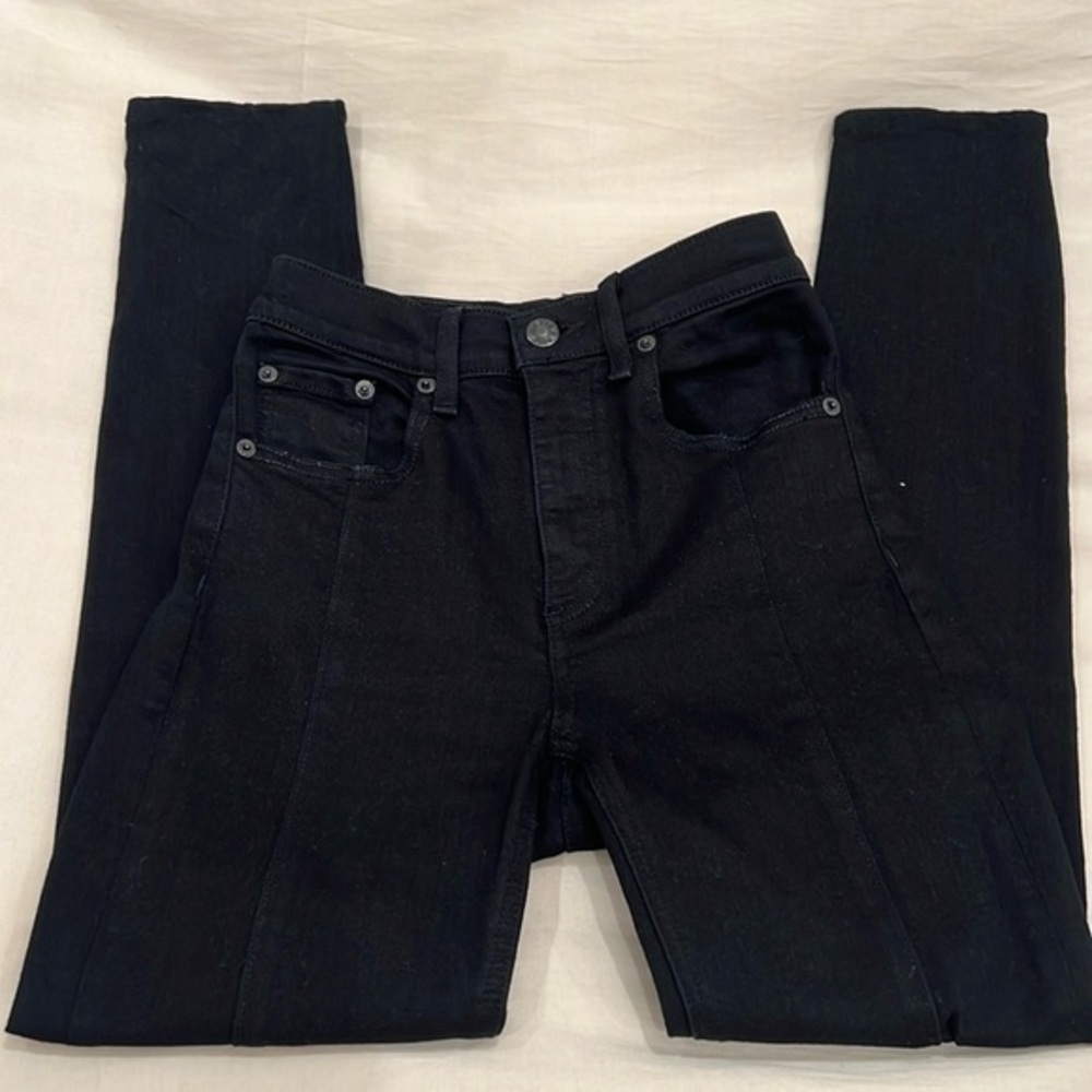 RAG AND BONE BLACK SLIT JEANS SIZE 25